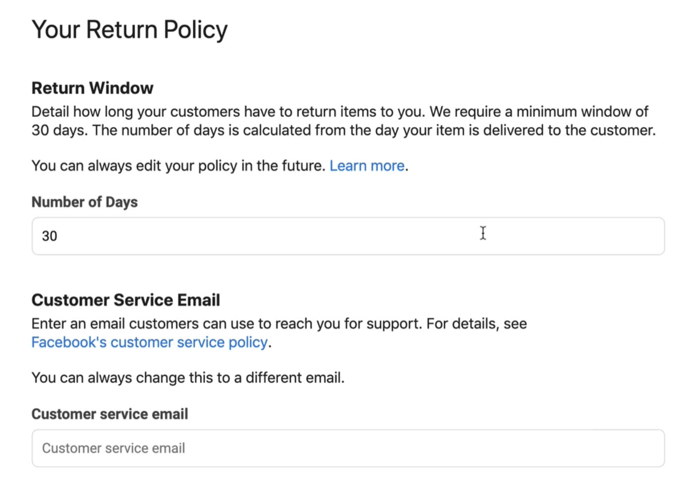 Return policy Return policy