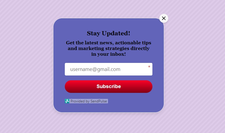 Subscription form Subscription form