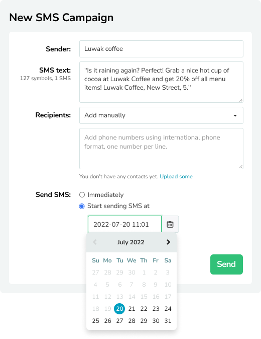 Comment créer une campagne SMS
