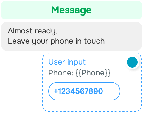 message user input