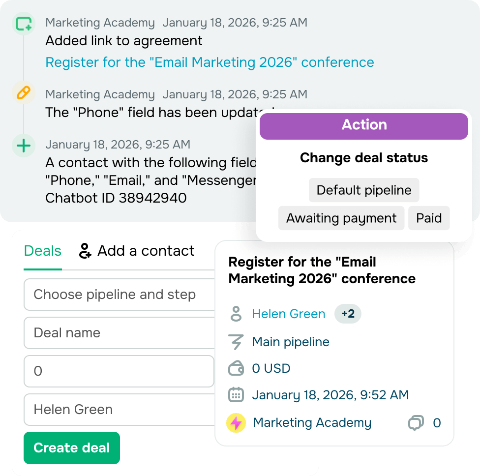Simplifiez le parcours du premier message à l’achat