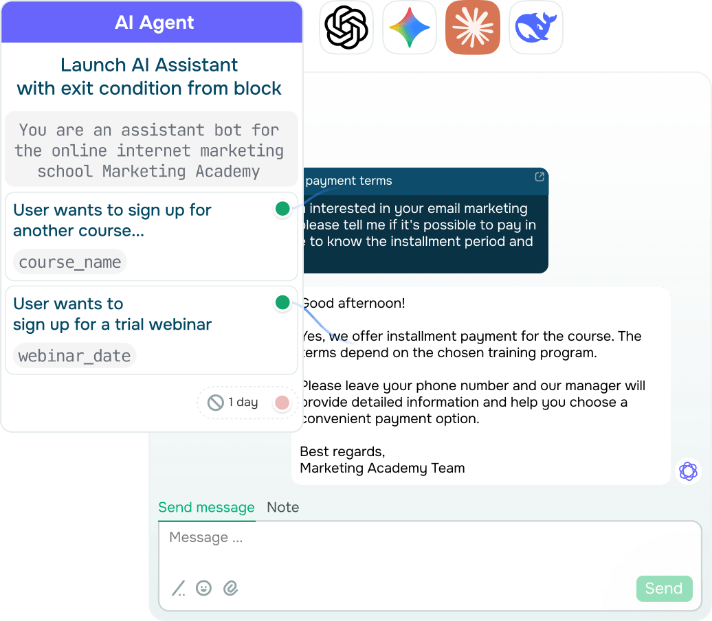 Redirigez les réponses automatiques vers des agents IA