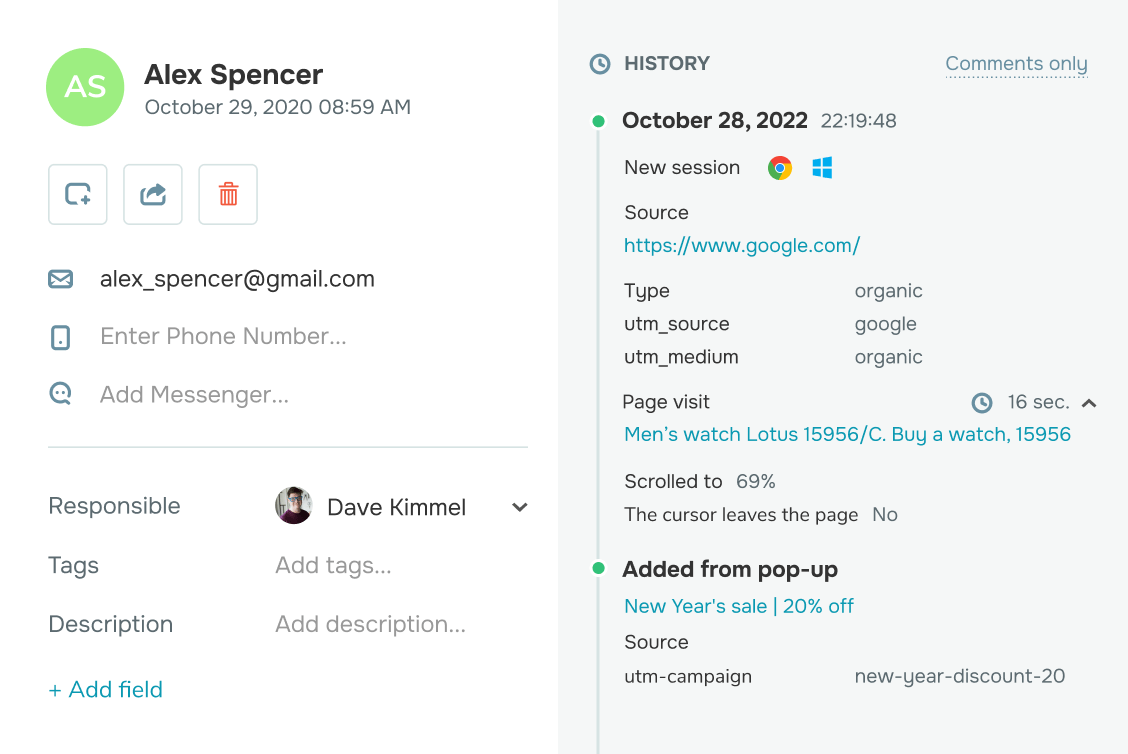 Collectez vos prospects au CRM SendPulse et analysez vos résultats Image 2