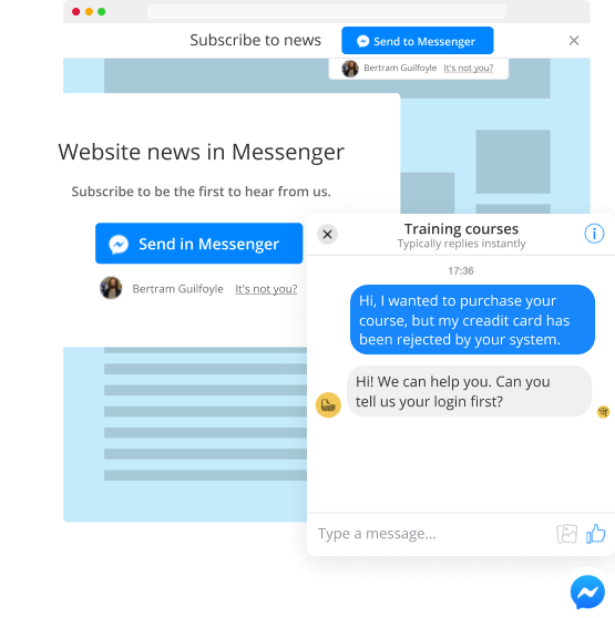 Widgets d'abonnement pour chatbot
